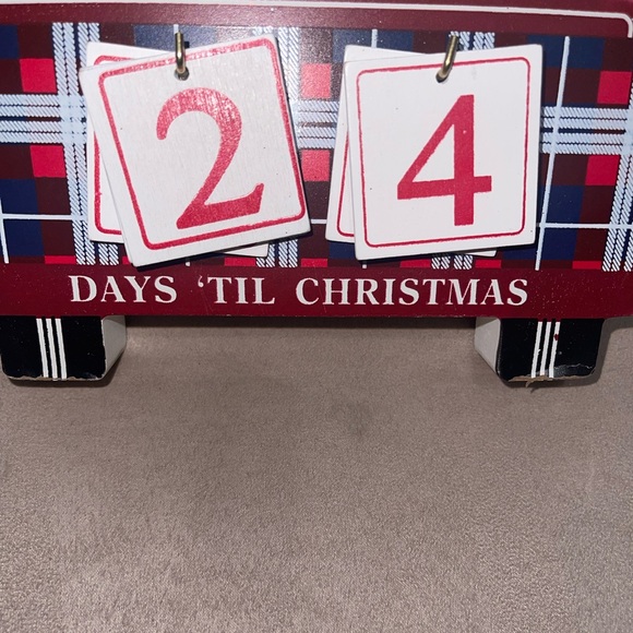 Wooden 25 Days Till Christmas Shelf Sitter bottom is a little flawed. - Picture 2 of 2